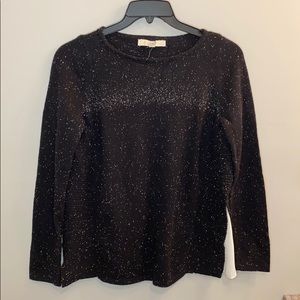 Loft Sweater w/Split Side Detail Black/White Sz M